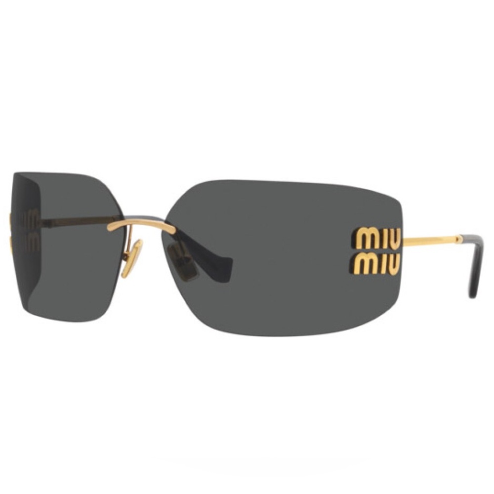 Miu Miu Black and Gold Runway Sunglasses MU 54YS